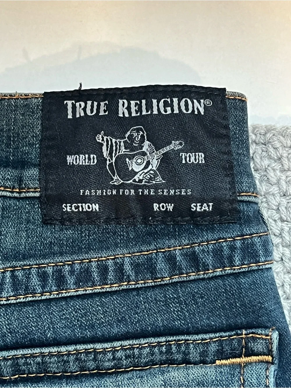 True Religion Ricky Relaxed Straight Dark Wash Jeans Mens Size 30 Made In Mexico